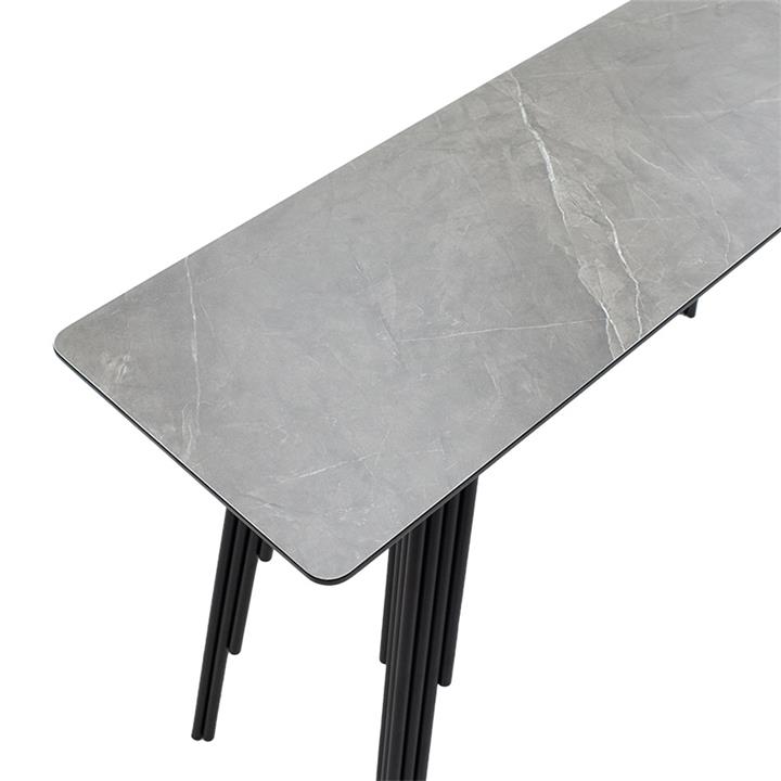 Console Lifo pakoworld MDF dark grey cement-black 120x40x75εκ