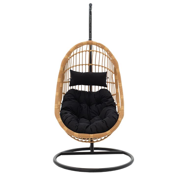 Lacie pakoworld garden swing hanging pe natural-metal pillow black