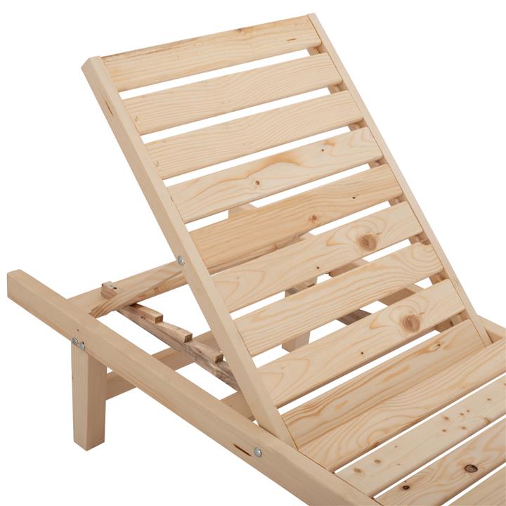 PROFESSIONAL SUNBED HM11431.03 FIR WOOD IN NATURAL SHADE 194x65x30Y cm.