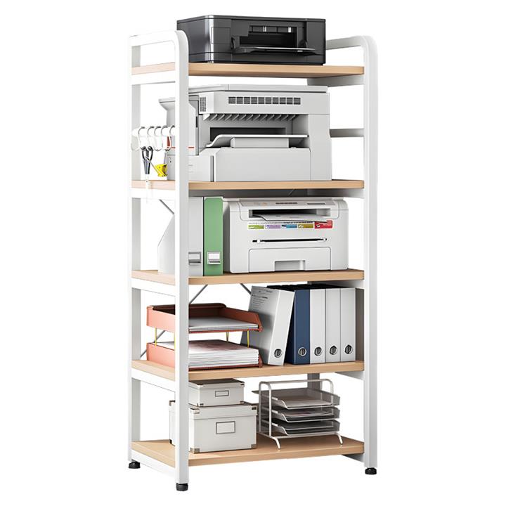 Floor shelf Lito pakoworld metal white-natural 60x40x140cm