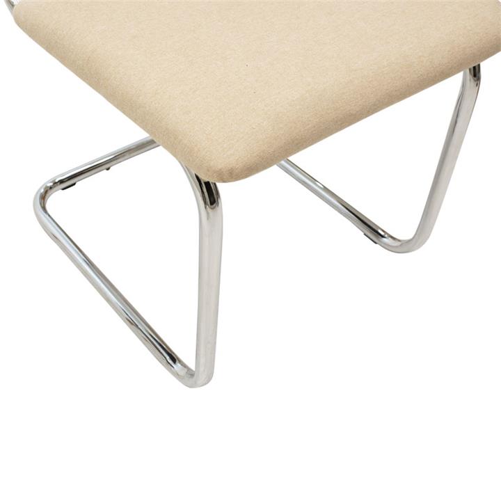 Chair Lusy pakoworld pe fabric beige-chrome base