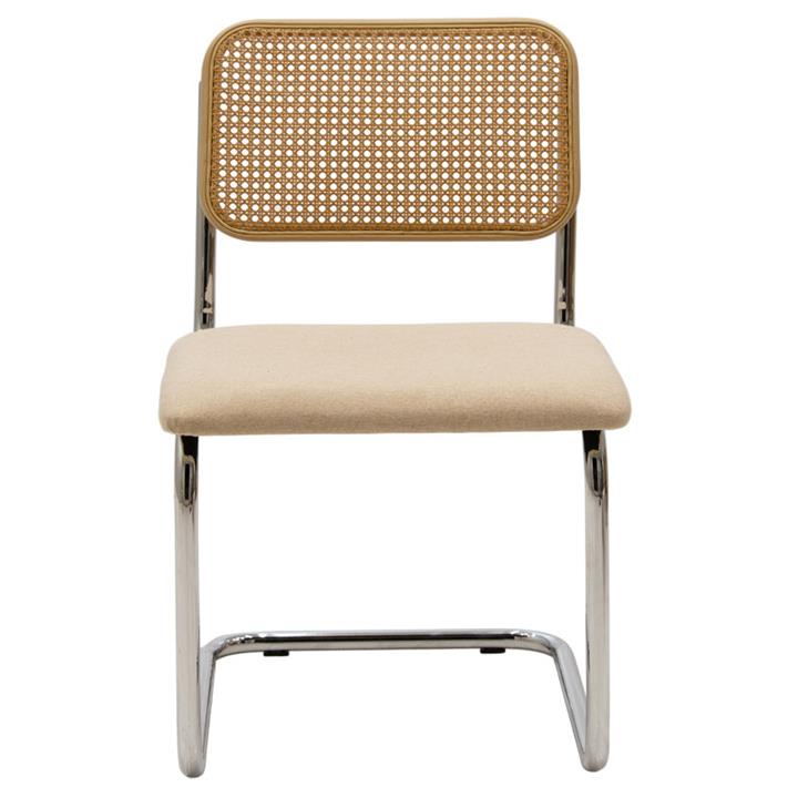 Chair Lusy pakoworld pe fabric beige-chrome base