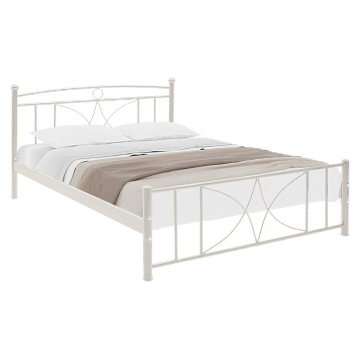 Double bed Billy pakoworld metal color ecru160x200cm