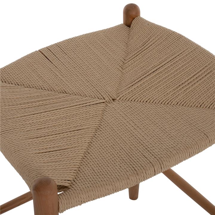 BAR STOOL MEDIUM HEIGHT BEECH WOOD-ROPE 44x46x65Hcm.HM9321.01