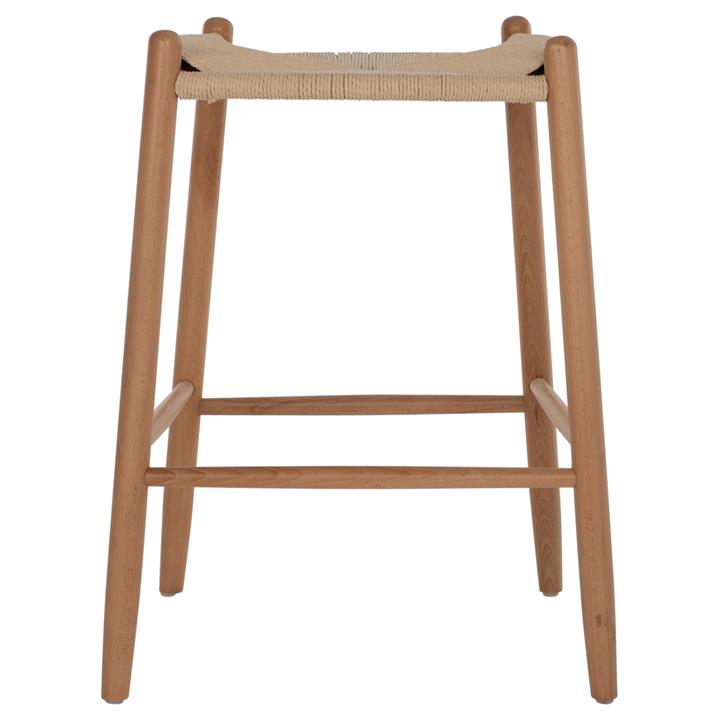 BAR STOOL MEDIUM HEIGHT BEECH WOOD-ROPE 44x46x65Hcm.HM9321.01
