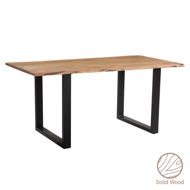 Adorn pakoworld table pine solid wood walnut-leg black 180x90x75.6cm