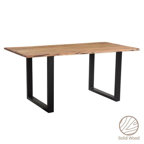 Adorn pakoworld table pine solid wood walnut-leg black 180x90x75.6cm