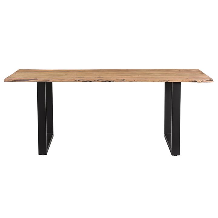 Adorn pakoworld table solid pine wood walnut-leg black 200x100x75.6cm