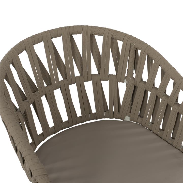 ARMCHAIR ALUMINUM WHITE WITH BEIGE ROPE 58x57x78Η cm.HM5857.02