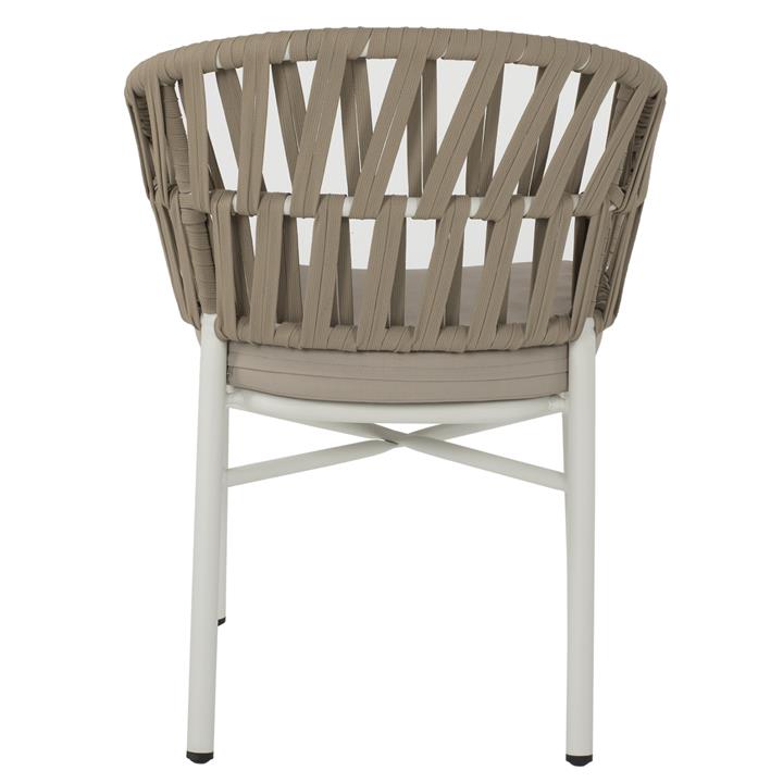 ARMCHAIR ALUMINUM WHITE WITH BEIGE ROPE 58x57x78Η cm.HM5857.02