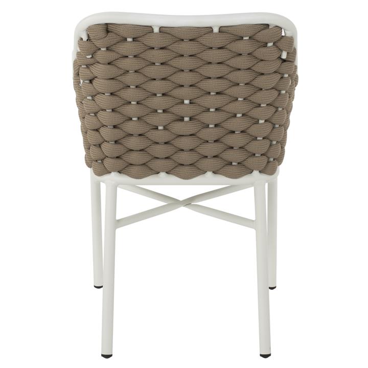 ARMCHAIR ALUMINUM HM5858.02 WHITE WITH BEIGE ROPE