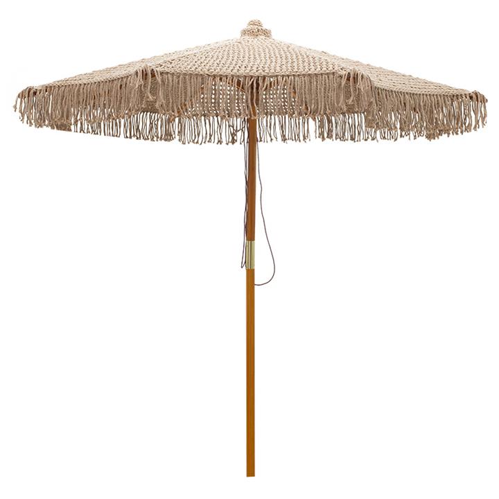 Professional umbrella Renny pakoworld beech wood D2.5m beige