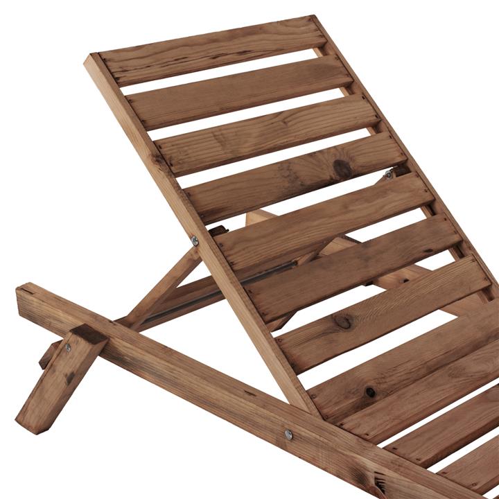 PROFESSIONAL SUNBED HM11431.01 FIR WOOD IN WALNUT SHADE 73x194x29-84,5H cm.