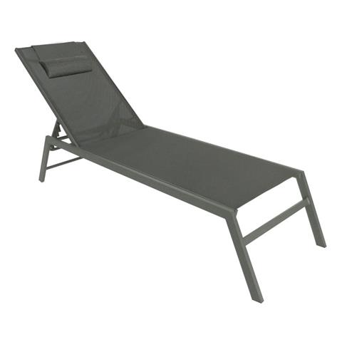 Sunbed Kiara pakoworld aluminium anthracite-textilene dark grey