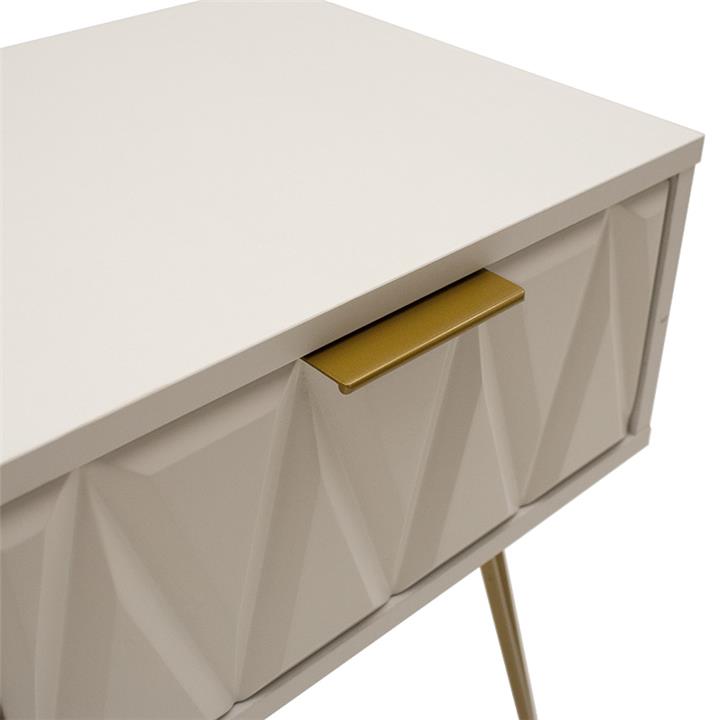 Nightstand Isla pakoworld in white painting-golden color 42x35x55cm