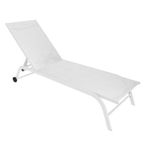 Sunbed Jaipur pakoworld aluminium white-beige textilene