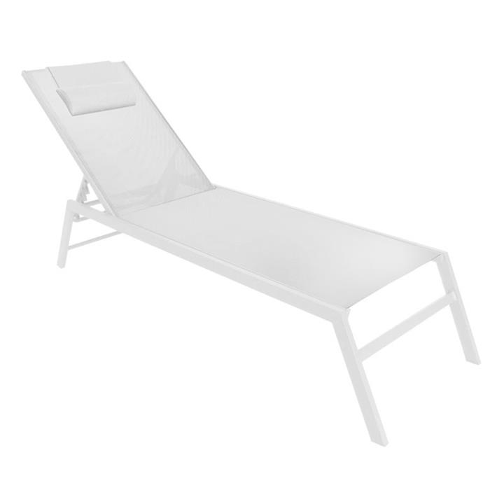 Sunbed Kiara pakoworld aluminium white-beige textilene