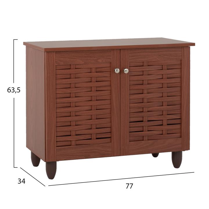 SHOE RACK-CABINET CASSIOPE HM2208.09 MELAMINE IN CHERRY-RED COLOR 77Χ34Χ63.5Hcm.