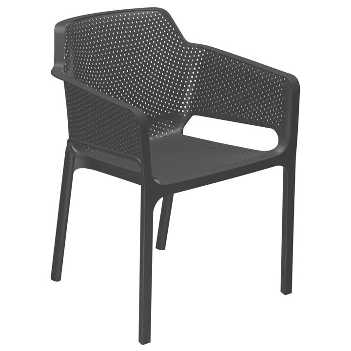 ARMCHAIR POLYPROPYLENE HM5929.10 ANTHRACITE 59x59x80Hcm.