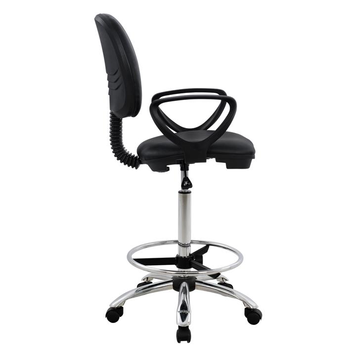 Office chair HM1042.01 with footstool-raised black 56,5x60x(114-136)  cm.