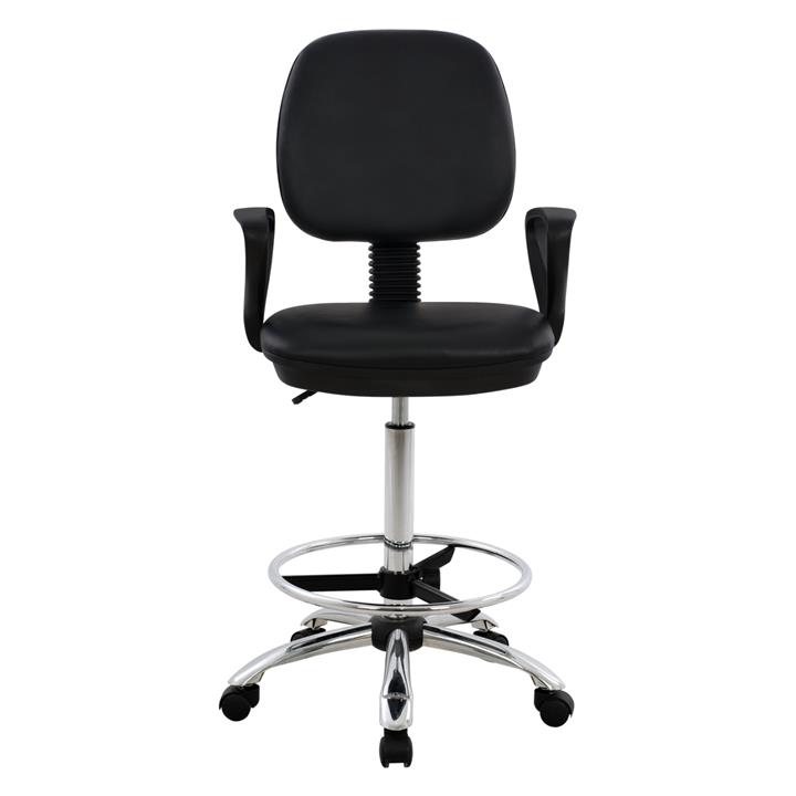 Office chair HM1042.01 with footstool-raised black 56,5x60x(114-136)  cm.
