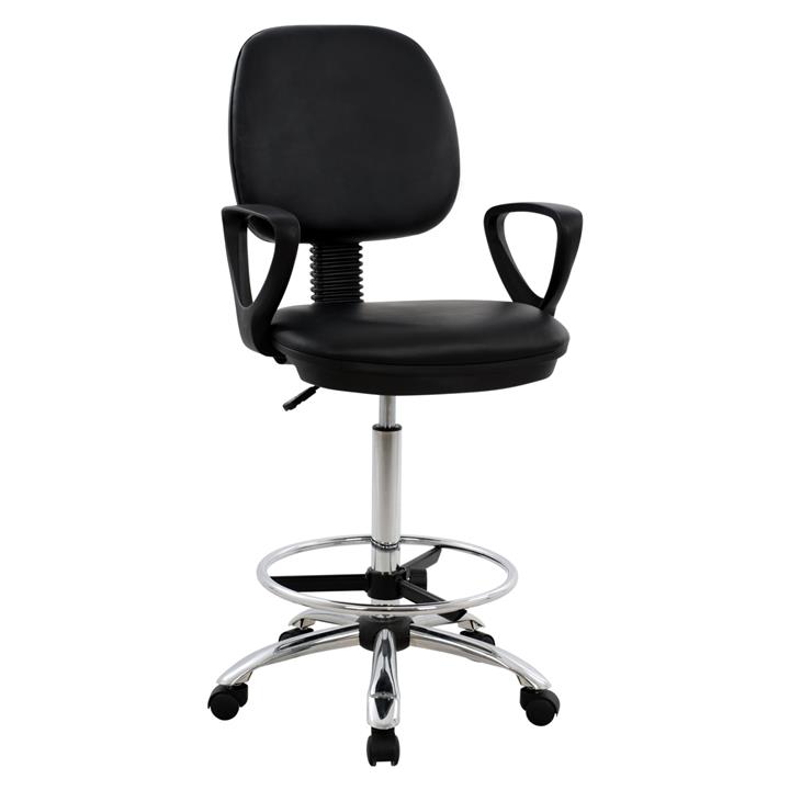 Office chair HM1042.01 with footstool-raised black 56,5x60x(114-136)  cm.
