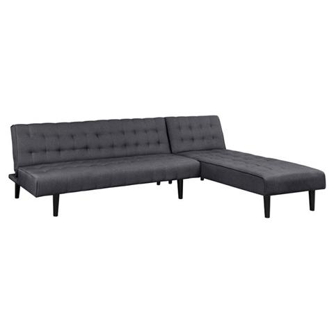 Corner Sofa Bed Reversible Zelda HM3154.01 with grey fabric 254x163x74cm