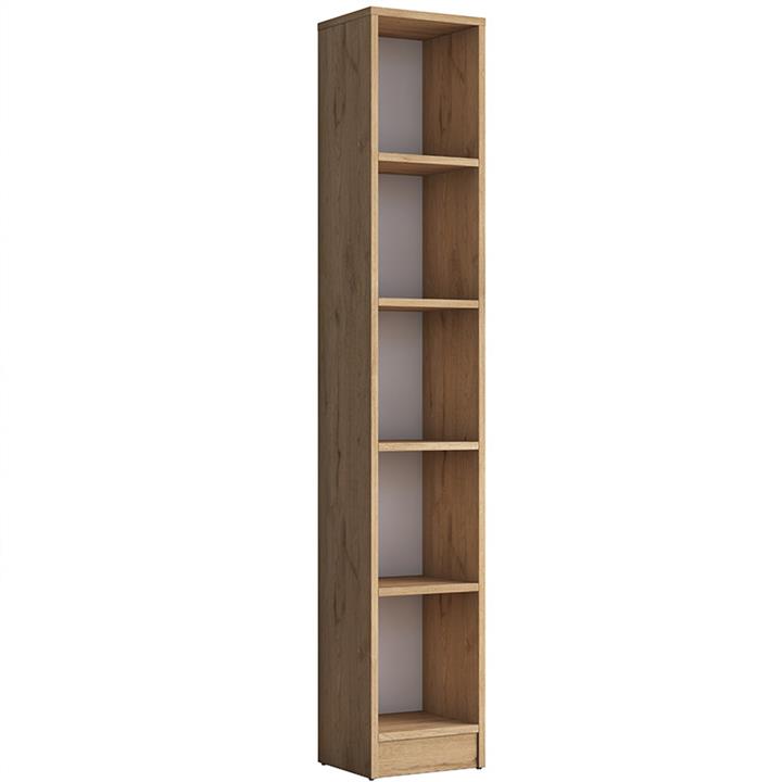 Bookcase natural pakoworld walnut-white 30x25x170 cm