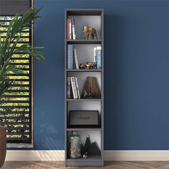 Bookcase Goldie pakoworld anthracite-white 40x25x161.80 cm