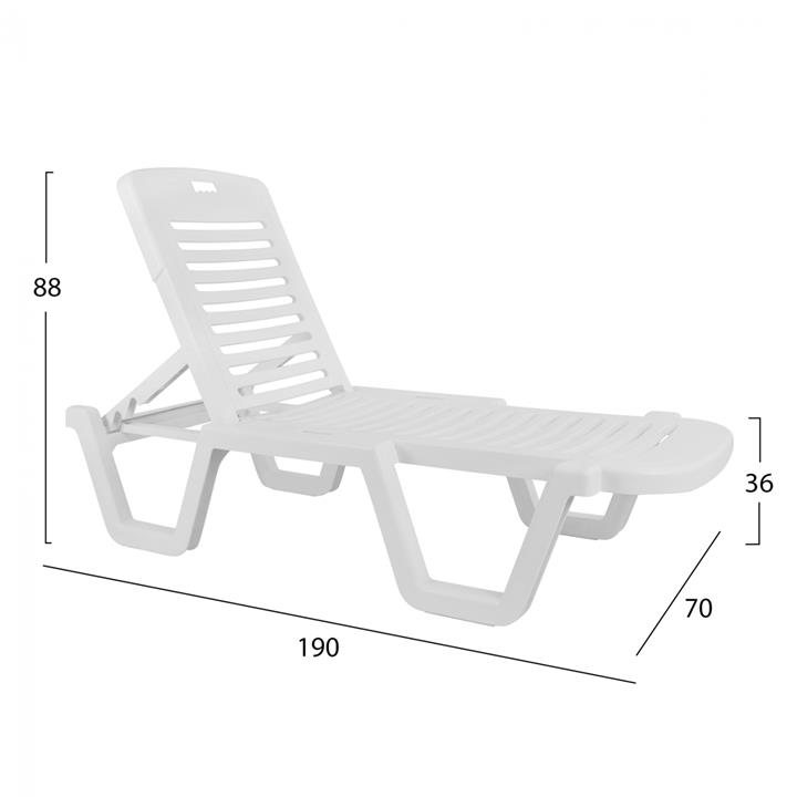 Sunbed Beach Plastic Reclining Relax 70x190x36cm