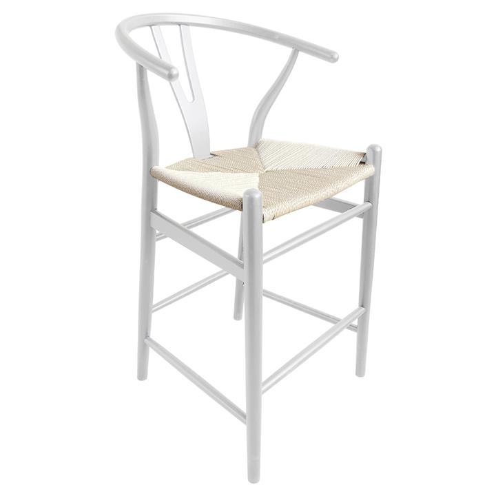 BAR STOOL BRAVE BEECH WOOD WISHBONE BACKREST SEMI-CIRCULAR HM9405.03 48x53x100H cm.