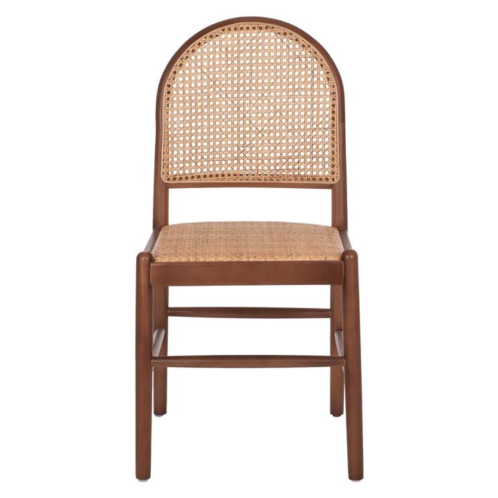 CHAIR BEECH WOOD IN WALNUT-RATTAN BEIGE HM9407.04 43x50x87H cm.