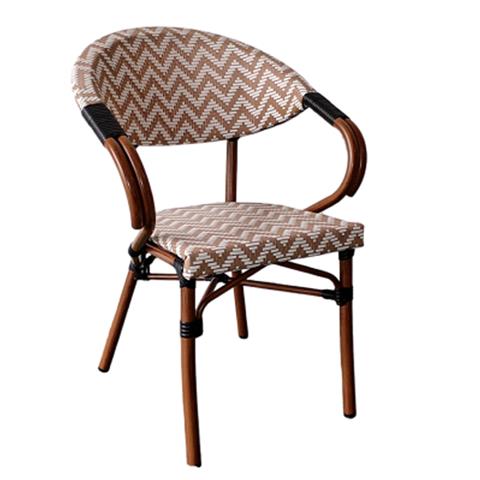ARMCHAIR ALUMINUM HM5861.03 BAMBOO LOOK BROWN-WHITE 59x56x82Hcm.
