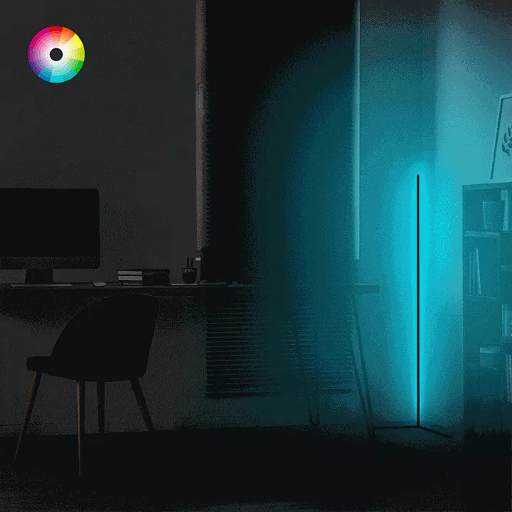 Floor lamp Esthetic  pakoworld LED black 30x2x130cm