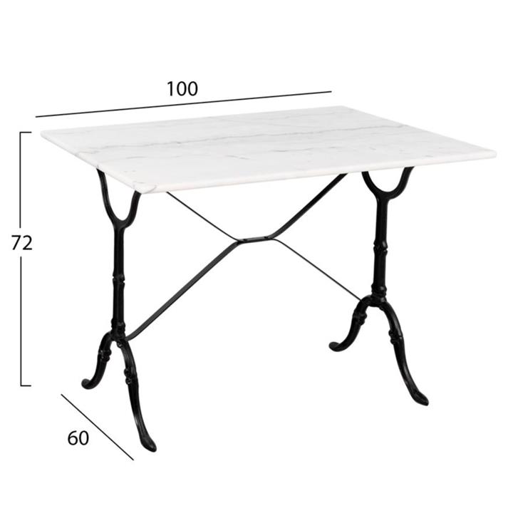 OUTDOOR DINING SET 5PCS HM11874 METAL-CAST IRON-WHITE MARBLE