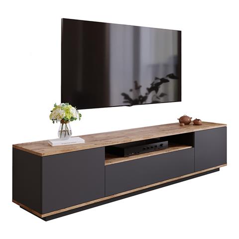 Έπιπλο τηλεόρασης Soren pakoworld sonoma-ανθρακί 180x.44.5x44.6εκ