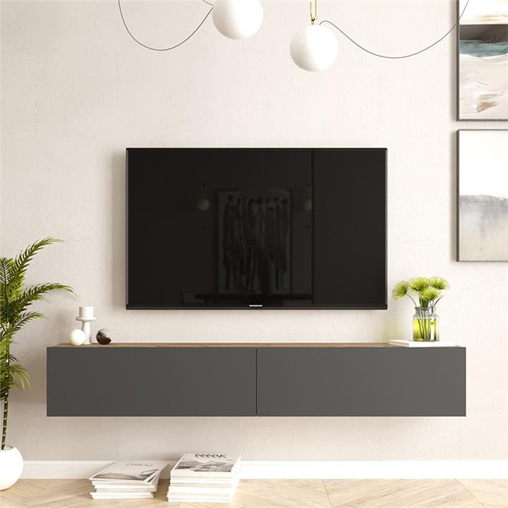 Dello pakoworld wall TV unit anthracite-sonoma color 180x31.6x29.6cm