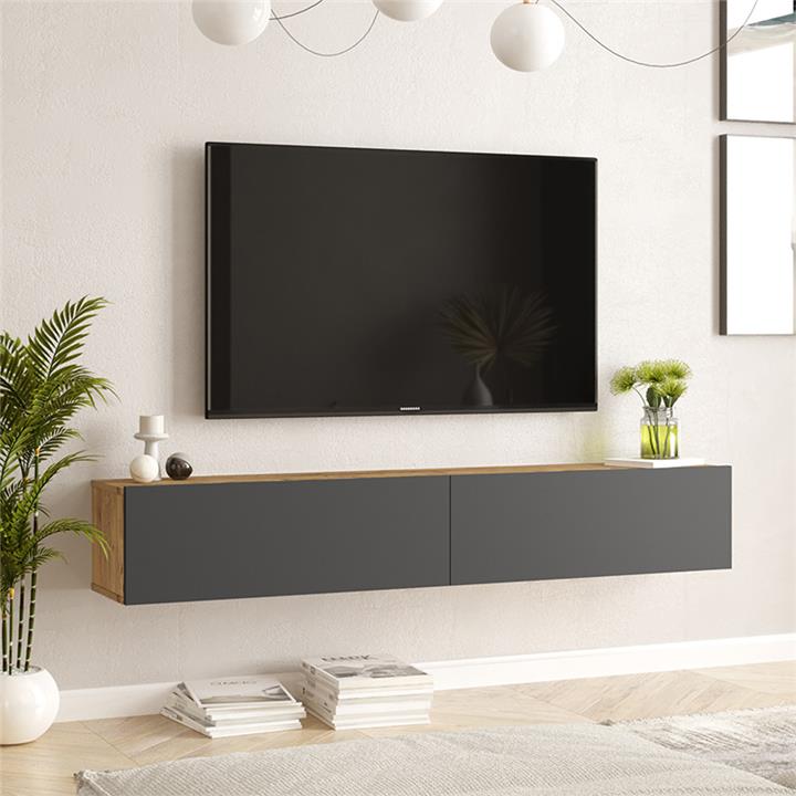 Dello pakoworld wall TV unit anthracite-sonoma color 180x31.6x29.6cm