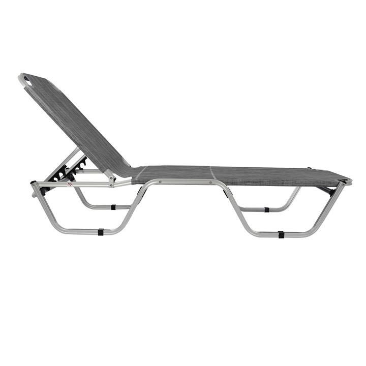 Professional Sunbed Aluminum HM5071.10 Grey 60x190x30 cm