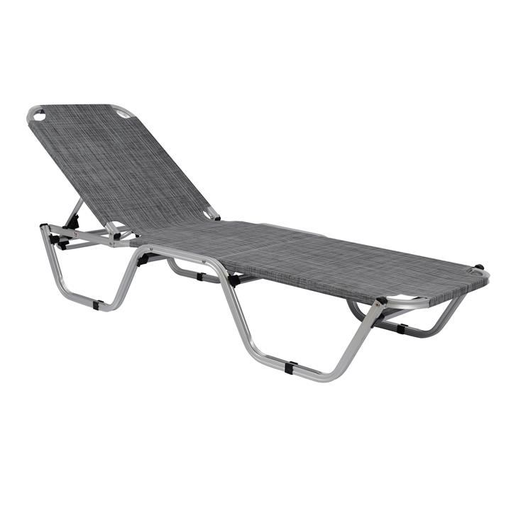 Professional Sunbed Aluminum HM5071.10 Grey 60x190x30 cm
