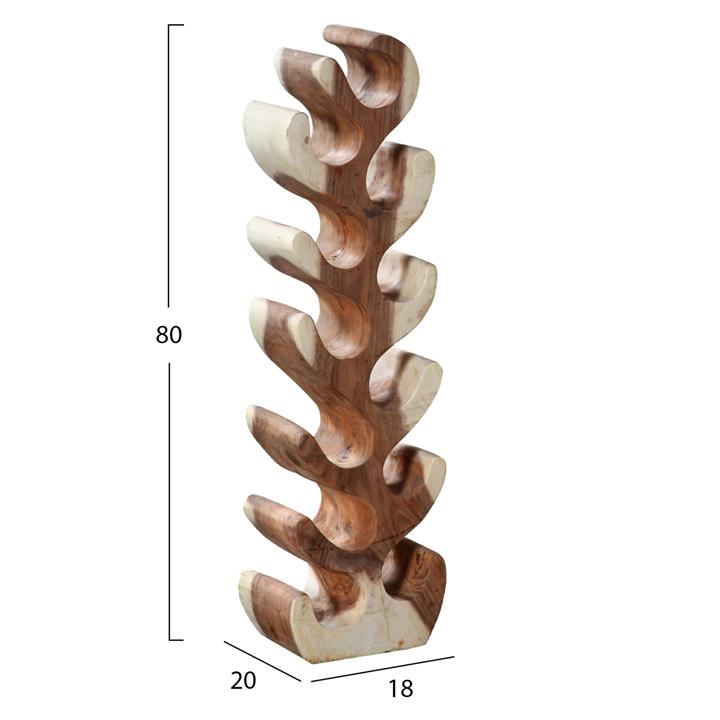 BOTTLE RACK VERTICAL MADE OF SUAR WOOD 18x20x80Hcm.HM9486
