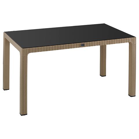 Table Explore pakoworld with UV protection PP color cappucino 150x90x73.5cm