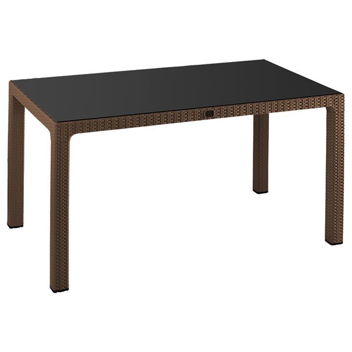 Table Explore pakoworld with UV protection PP color brown 150x90x73.5cm