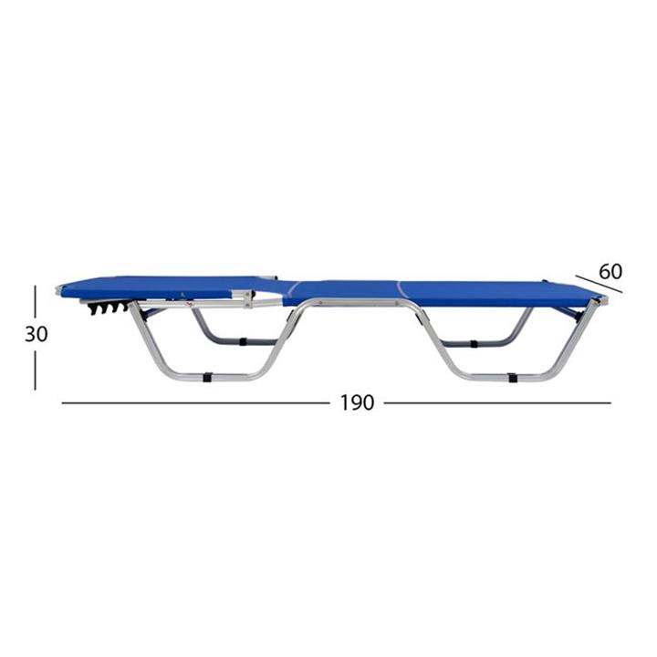 Professional Sunbed Aluminum HM5071.01 Blue 60x190x30 cm