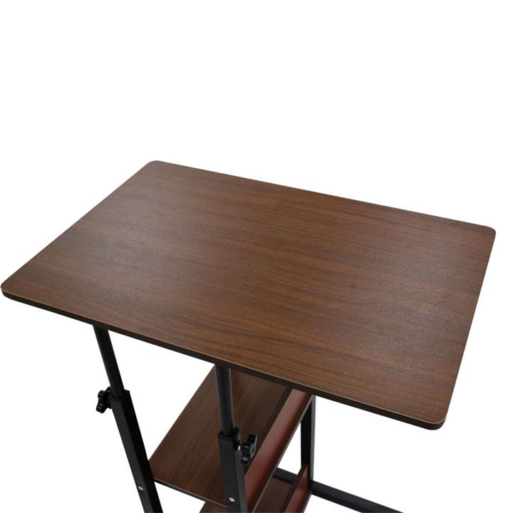 Side table on wheels Babs pakoworld in walnut-black color 60x40x86cm