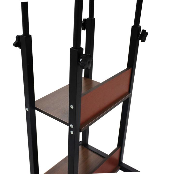 Side table on wheels Babs pakoworld in walnut-black color 60x40x86cm