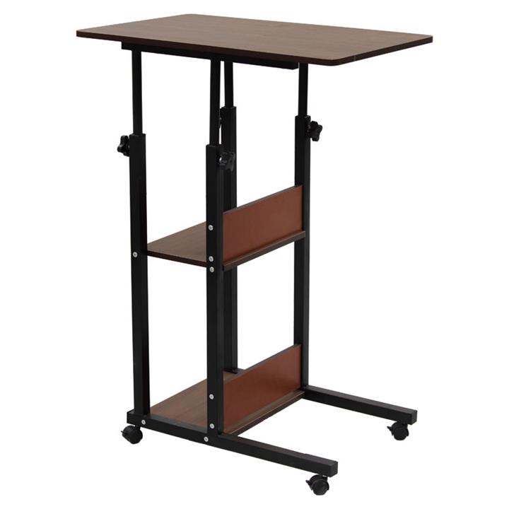 Side table on wheels Babs pakoworld in walnut-black color 60x40x86cm