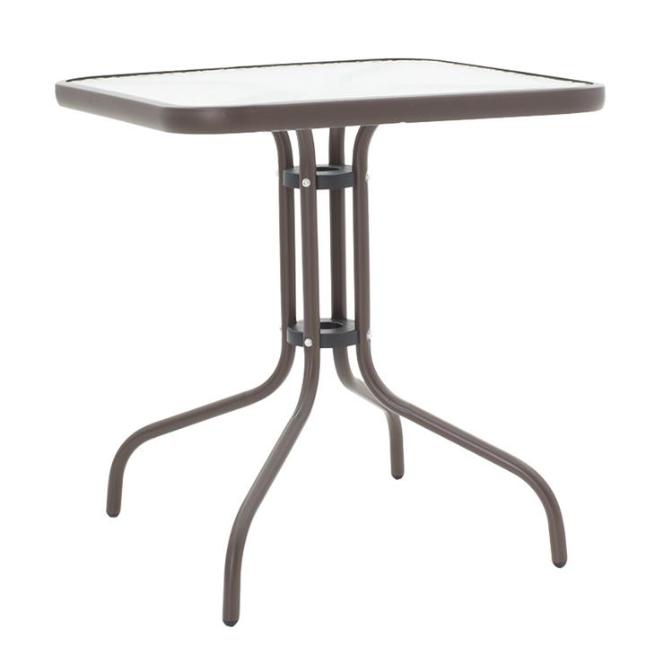 Garden dining set 3pcs Watson-Calan pakoworld metal black-textilene brown 70x70x70cm