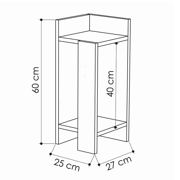 Nightstand Immerse pakoworld set 2 pics white 27x25x60cm