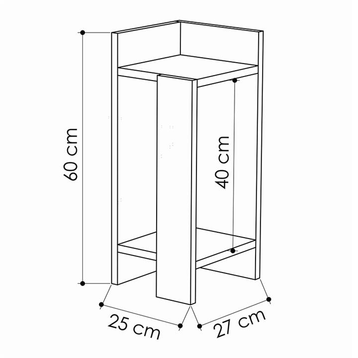 Nightstand Immerse pakoworld set 2 pics mocha 27x25x60cm